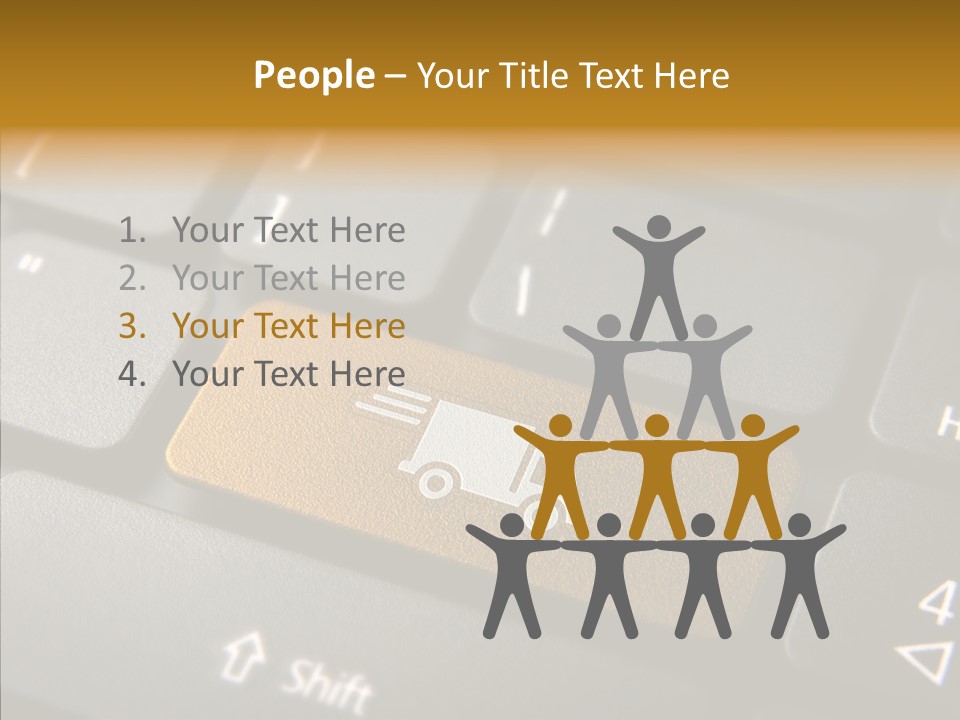 Mobile Global Van PowerPoint Template