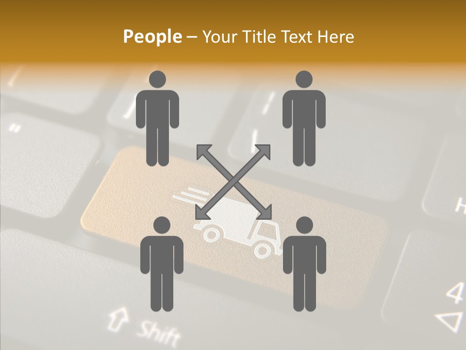 Mobile Global Van PowerPoint Template