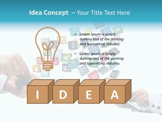 Icon Tablet Global PowerPoint Template