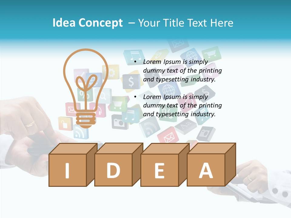 Icon Tablet Global PowerPoint Template