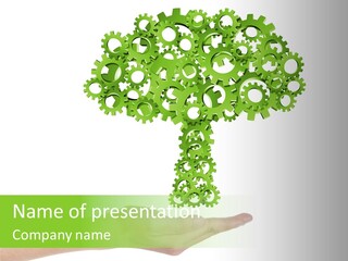 Plant Gear Cogwheel PowerPoint Template