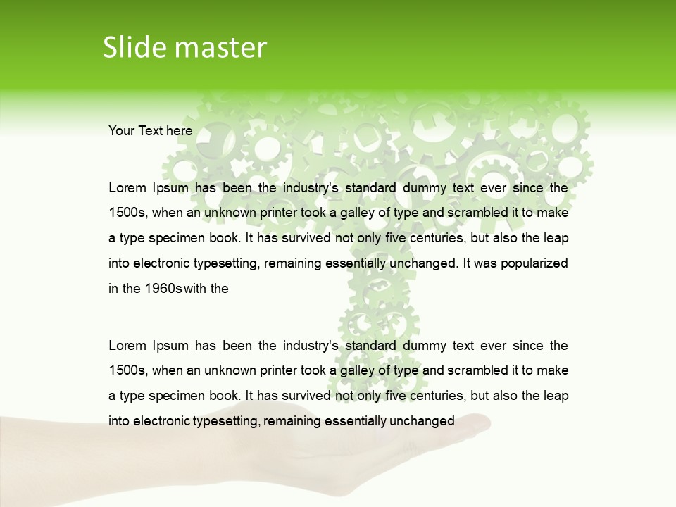 Plant Gear Cogwheel PowerPoint Template