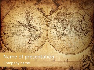 Worn Geography Torn PowerPoint Template