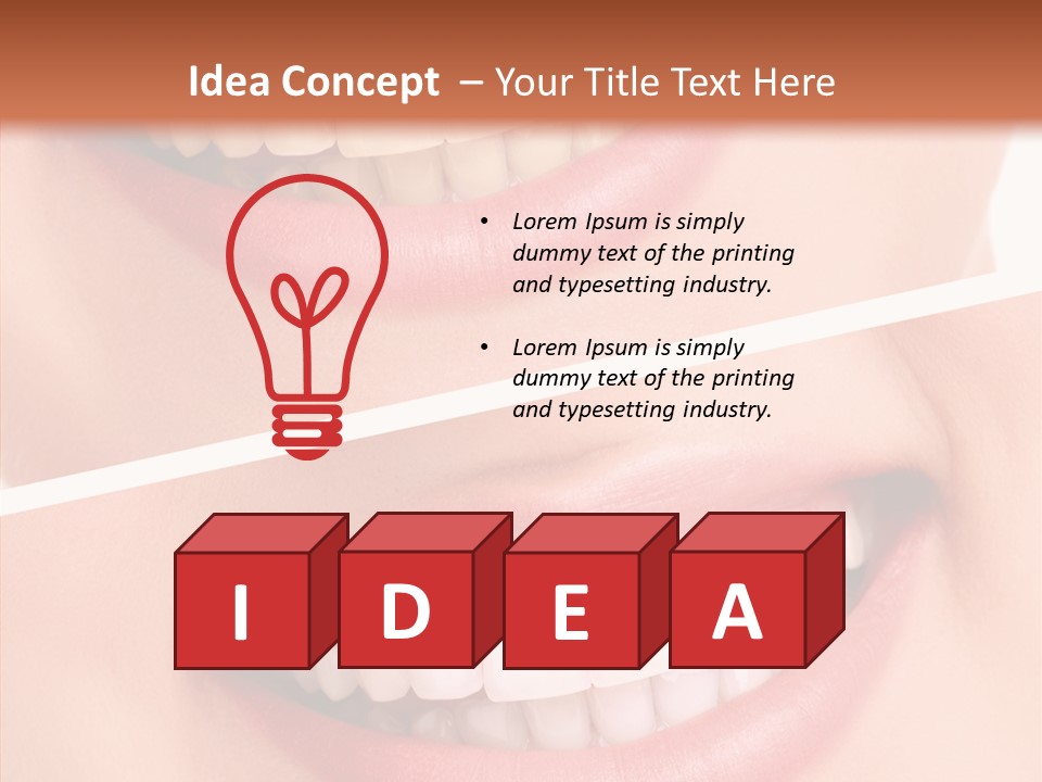 Happiness Creative Concept Tooth PowerPoint Template
