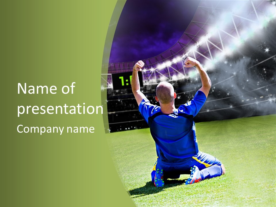 Grass Shooting Ball PowerPoint Template