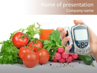 Vegetablesl Test Measure PowerPoint Template