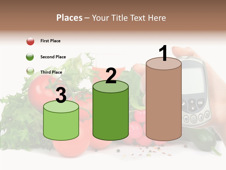 Vegetablesl Test Measure PowerPoint Template