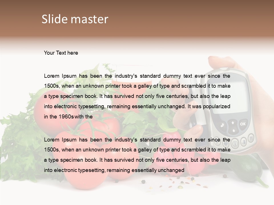Vegetablesl Test Measure PowerPoint Template
