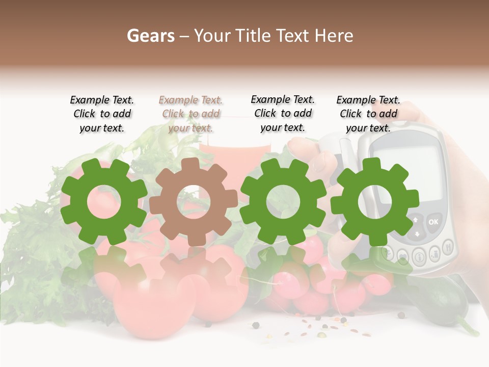 Vegetablesl Test Measure PowerPoint Template