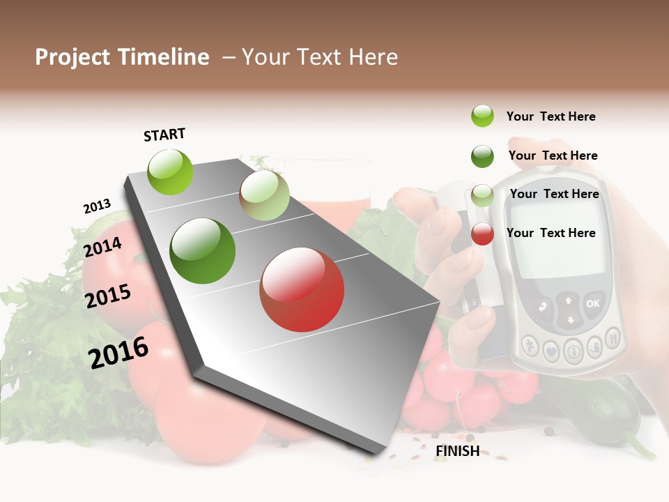 Vegetablesl Test Measure PowerPoint Template