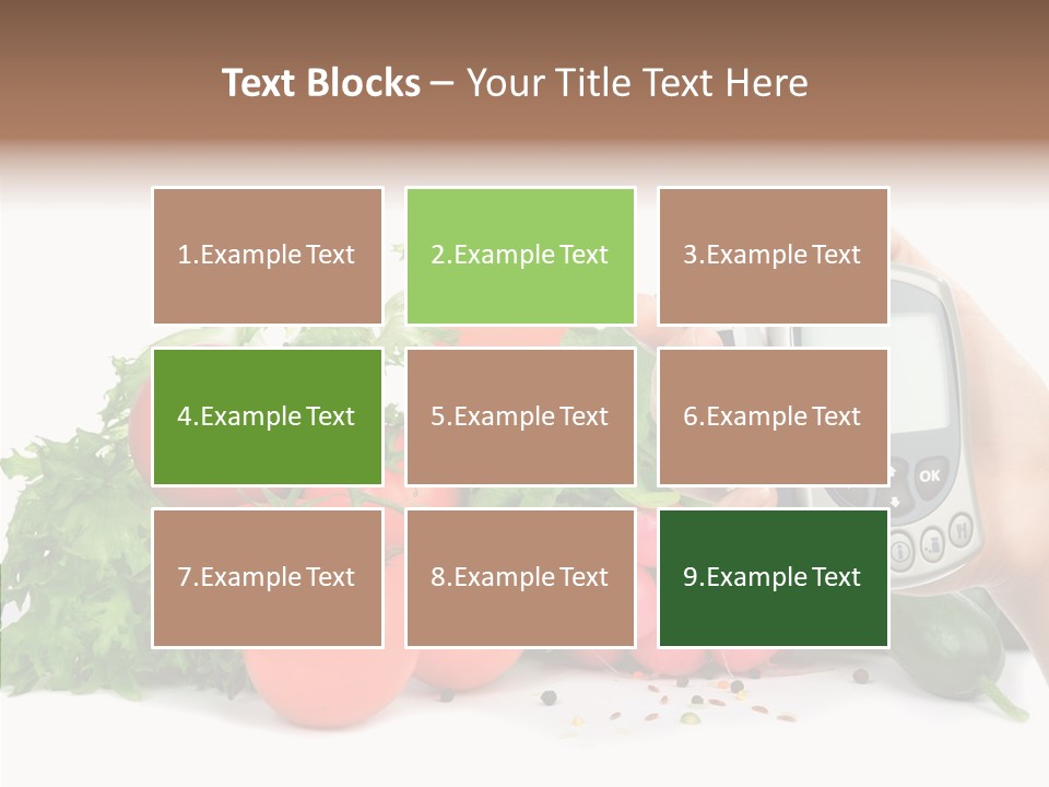Vegetablesl Test Measure PowerPoint Template