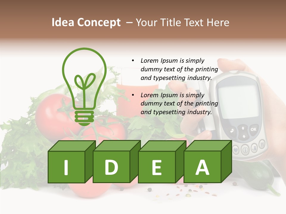 Vegetablesl Test Measure PowerPoint Template