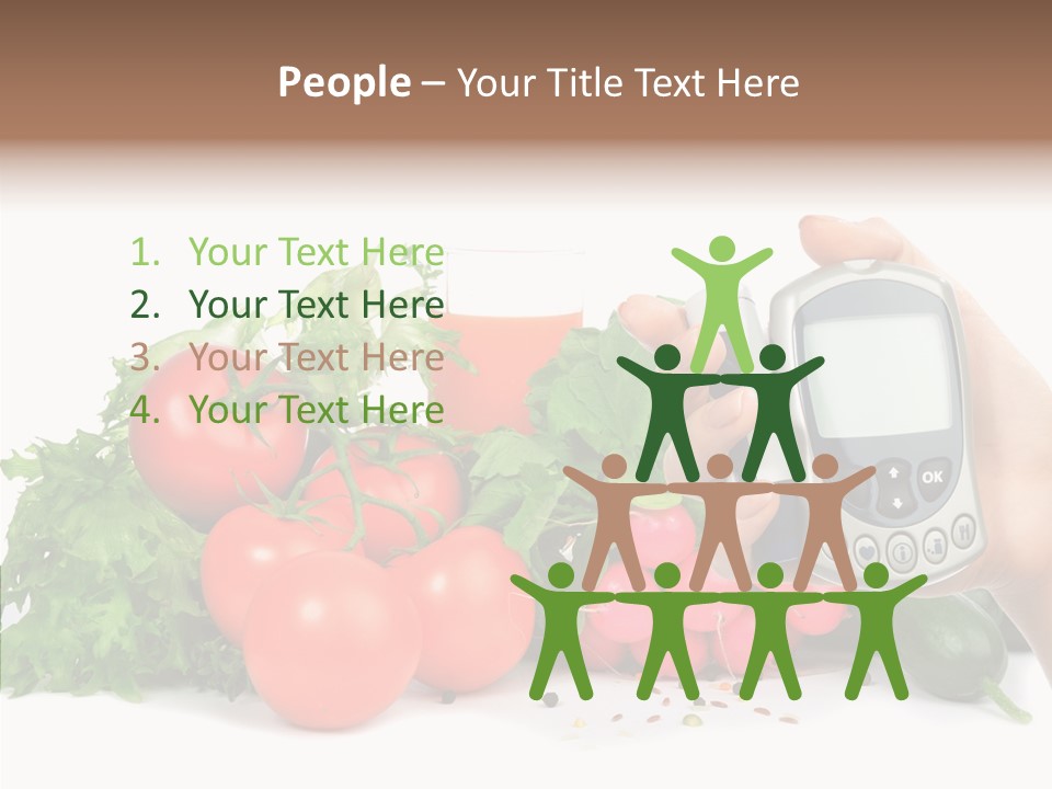 Vegetablesl Test Measure PowerPoint Template
