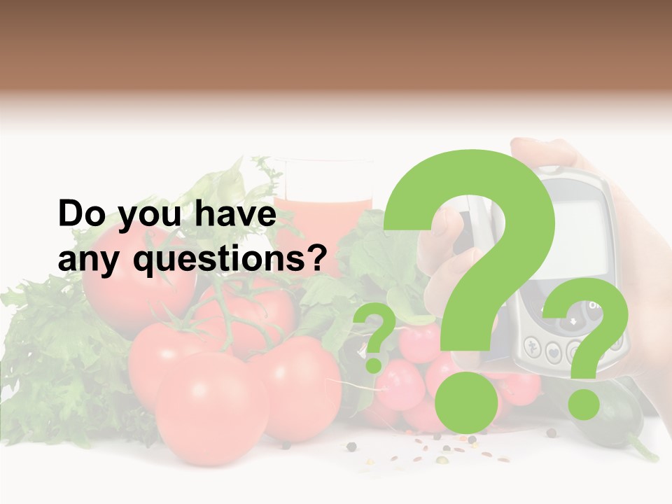 Vegetablesl Test Measure PowerPoint Template