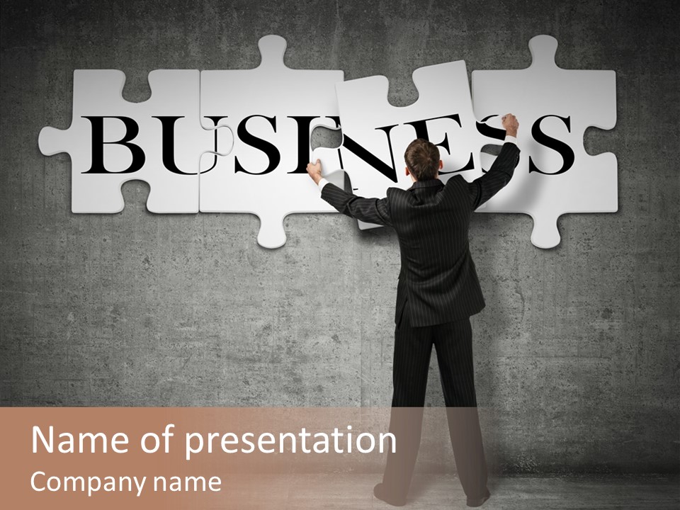 Wall Success Businessman PowerPoint Template