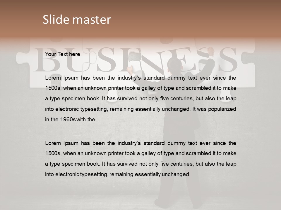 Wall Success Businessman PowerPoint Template
