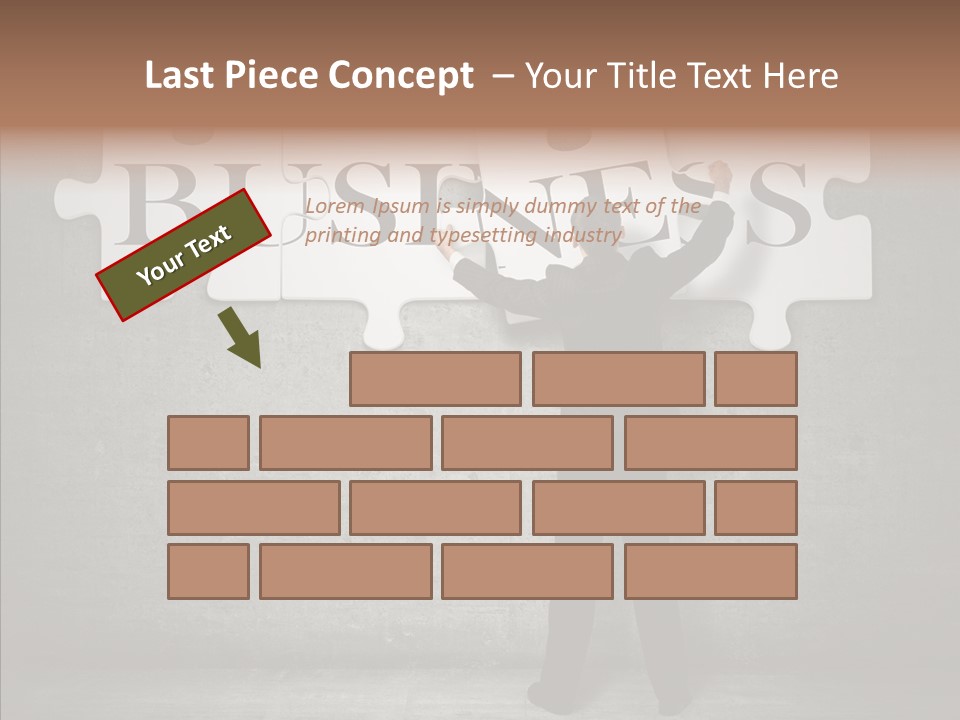 Wall Success Businessman PowerPoint Template