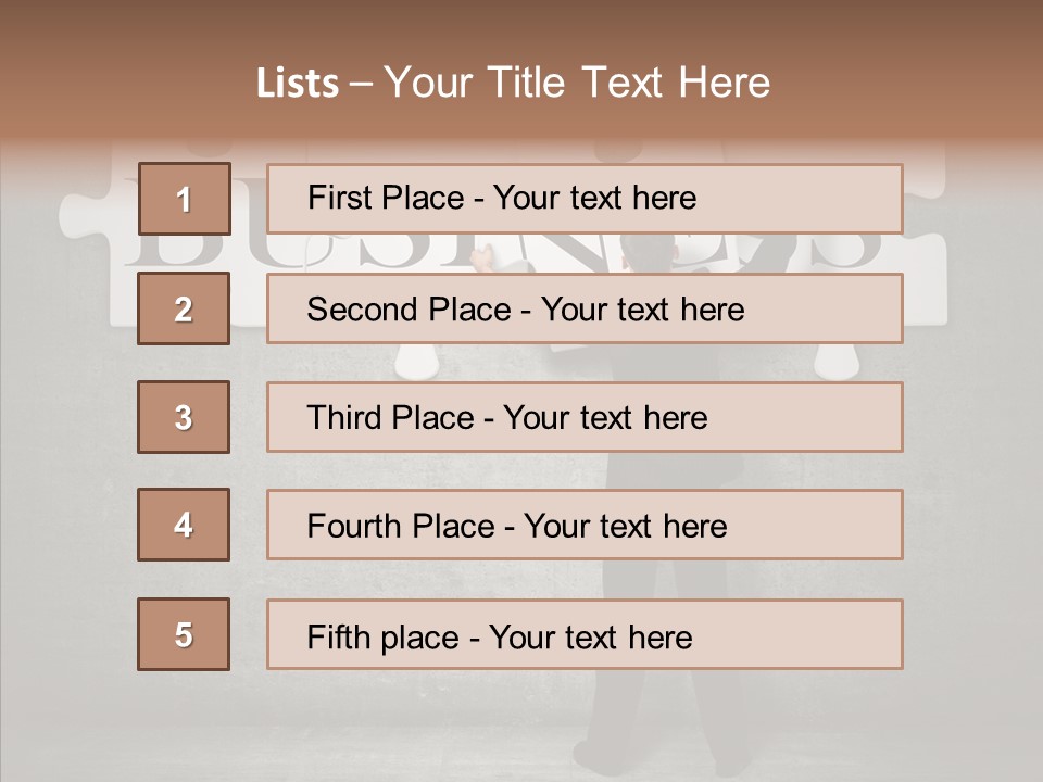 Wall Success Businessman PowerPoint Template