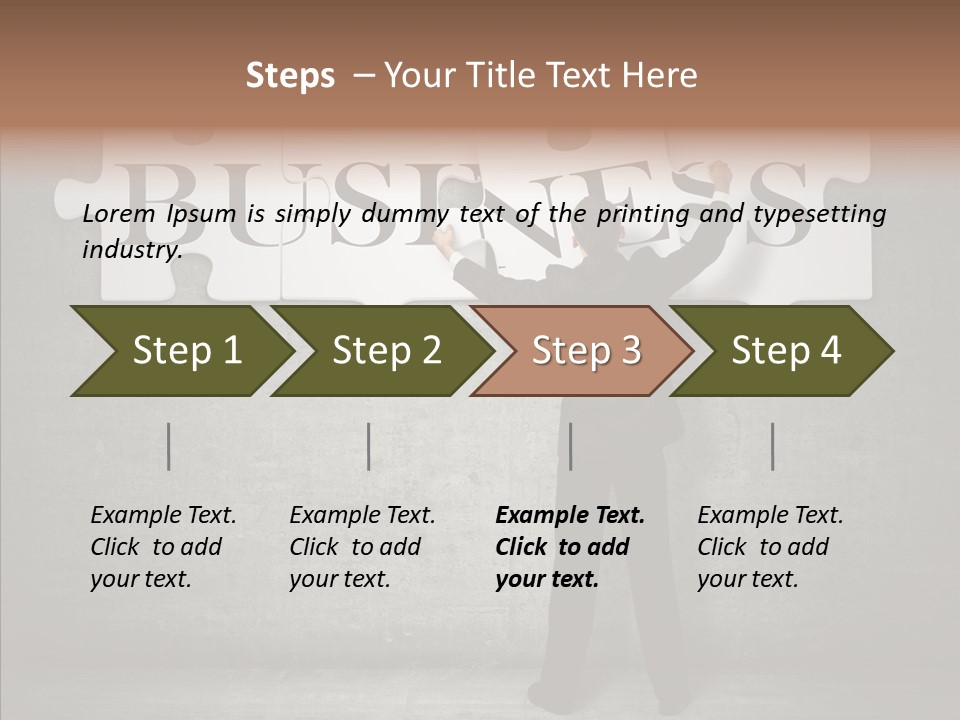 Wall Success Businessman PowerPoint Template