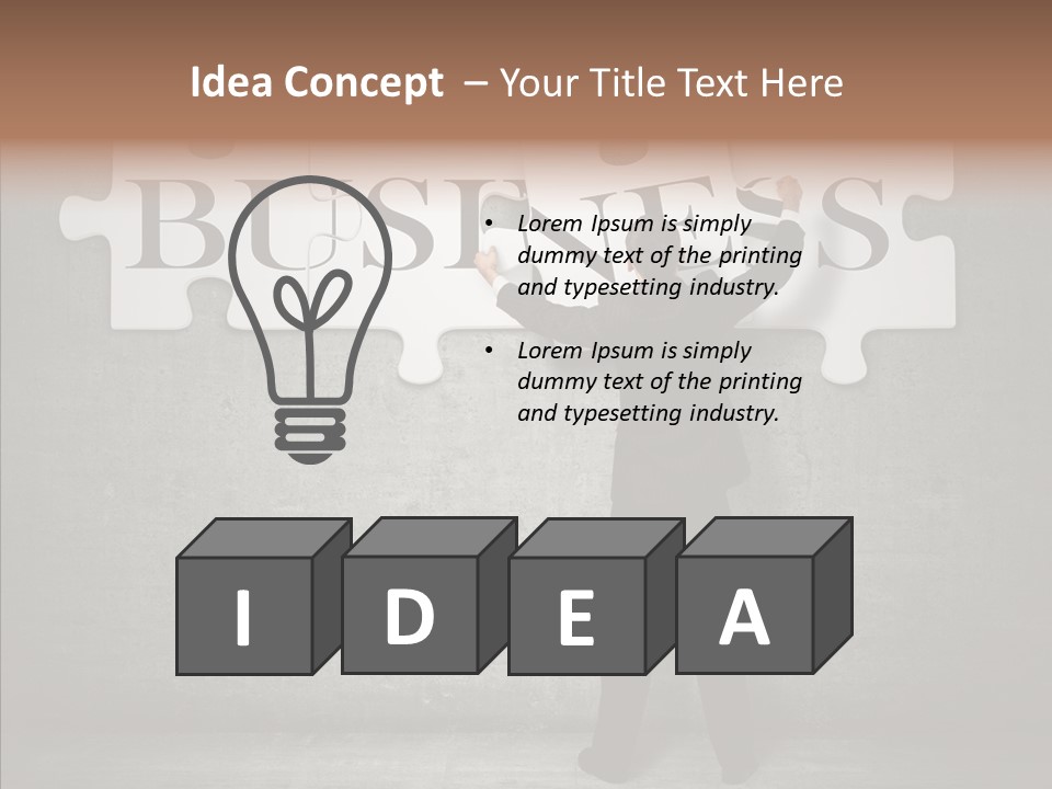 Wall Success Businessman PowerPoint Template