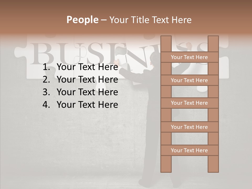 Wall Success Businessman PowerPoint Template