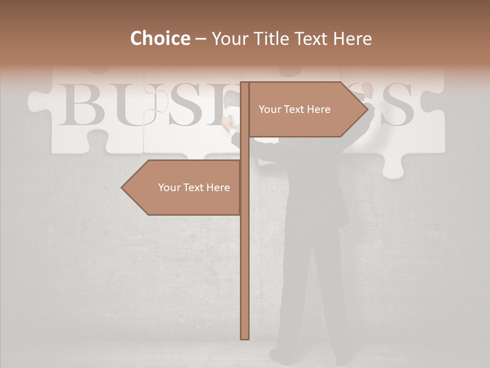 Wall Success Businessman PowerPoint Template