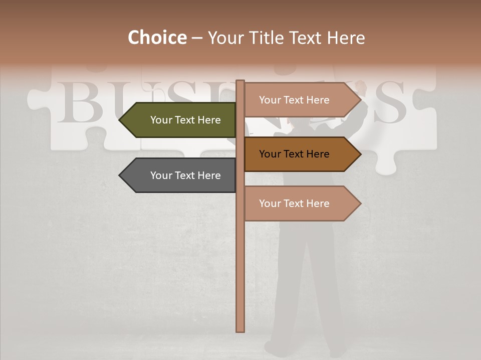 Wall Success Businessman PowerPoint Template