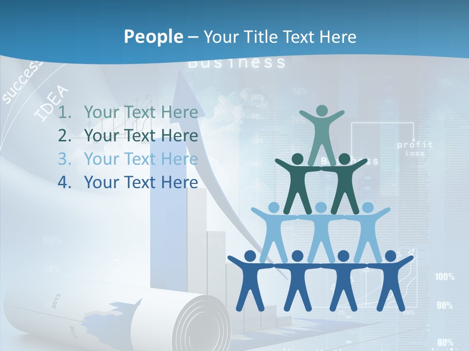 Teamwork Figure Table PowerPoint Template