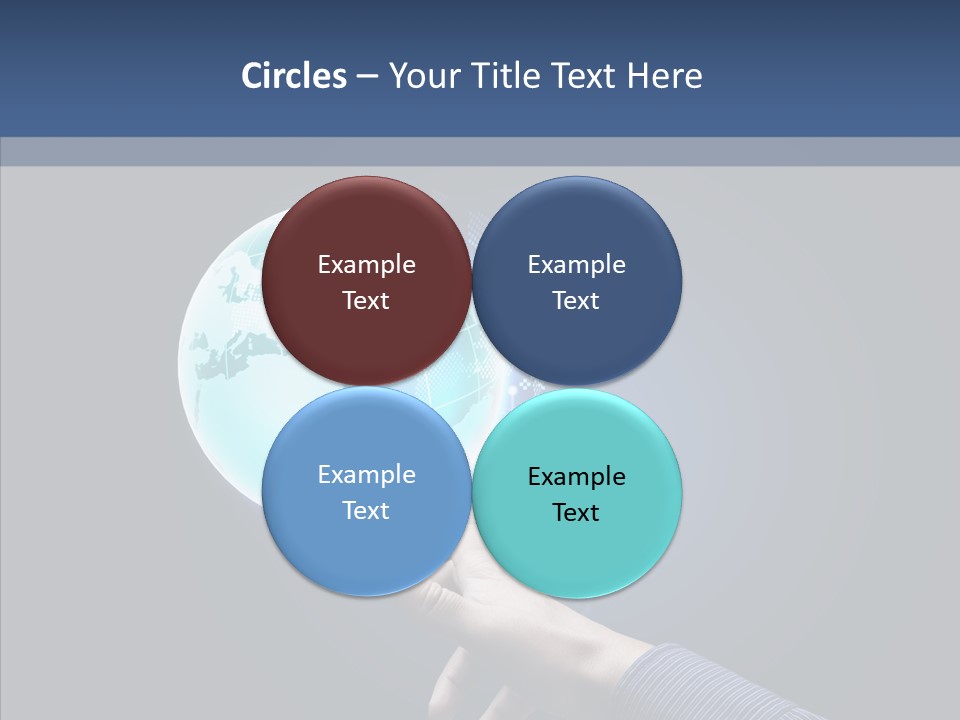 Continents Map Blue PowerPoint Template