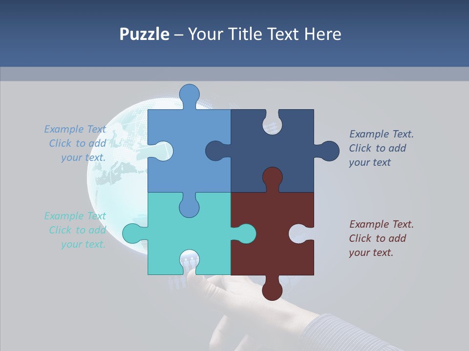 Continents Map Blue PowerPoint Template