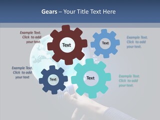 Continents Map Blue PowerPoint Template
