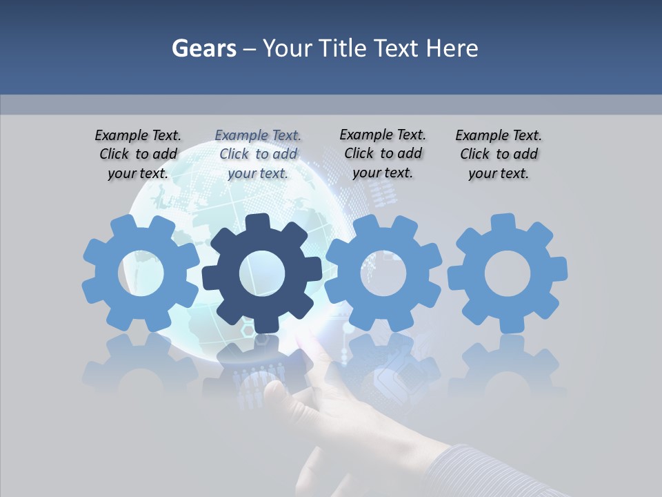 Continents Map Blue PowerPoint Template