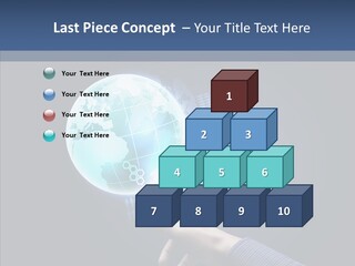 Continents Map Blue PowerPoint Template