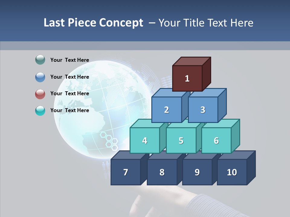 Continents Map Blue PowerPoint Template