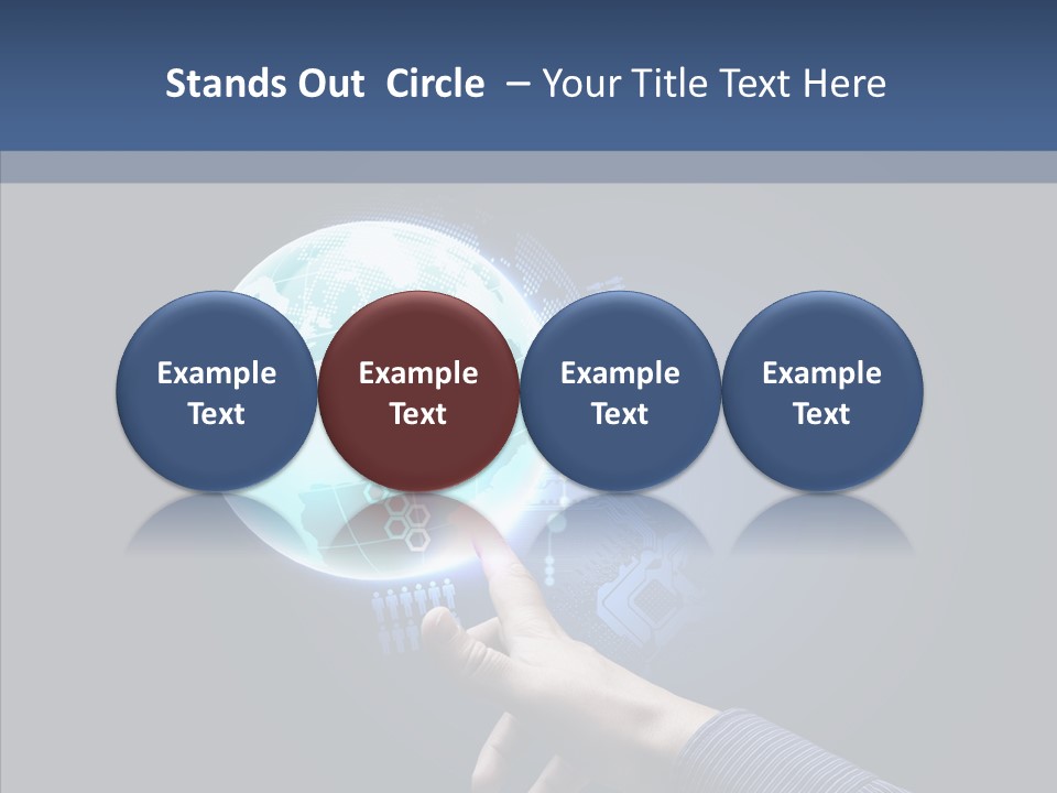 Continents Map Blue PowerPoint Template