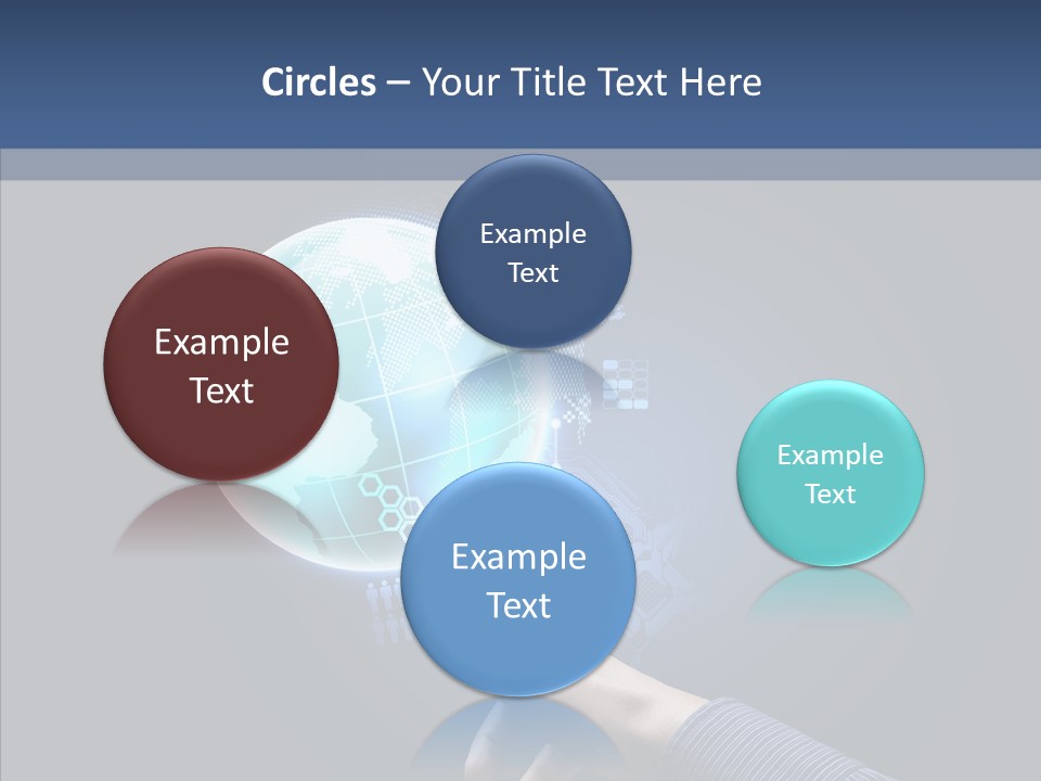 Continents Map Blue PowerPoint Template