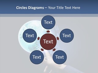 Continents Map Blue PowerPoint Template