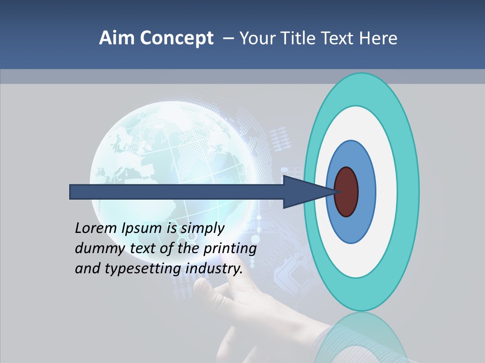 Continents Map Blue PowerPoint Template