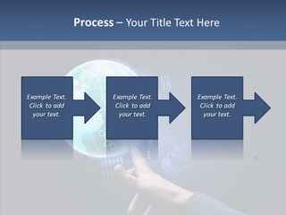 Continents Map Blue PowerPoint Template
