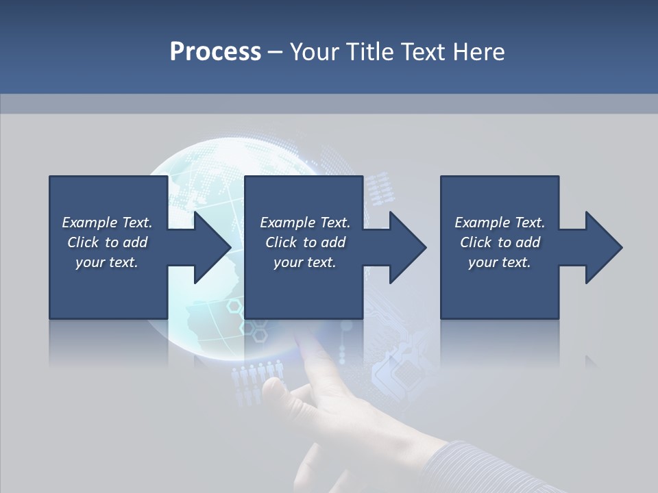 Continents Map Blue PowerPoint Template