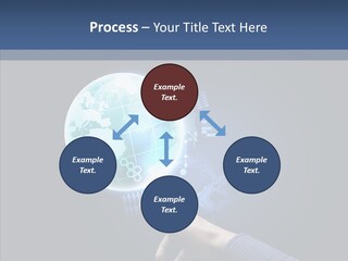 Continents Map Blue PowerPoint Template