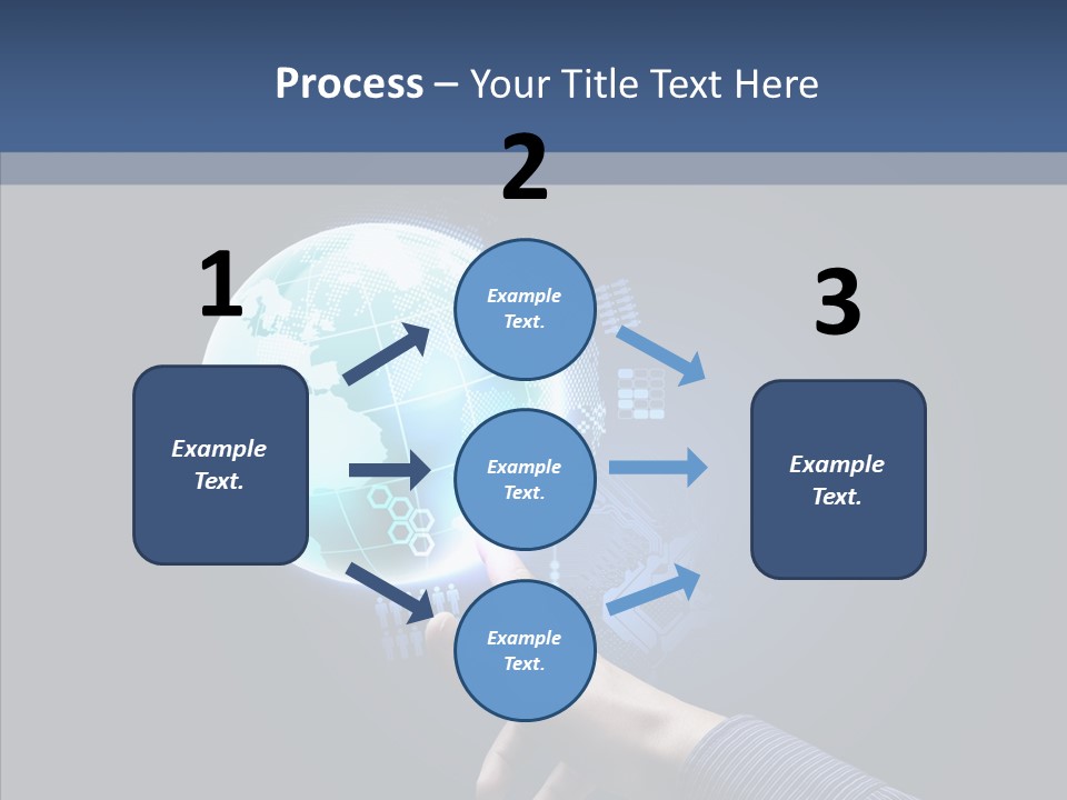 Continents Map Blue PowerPoint Template