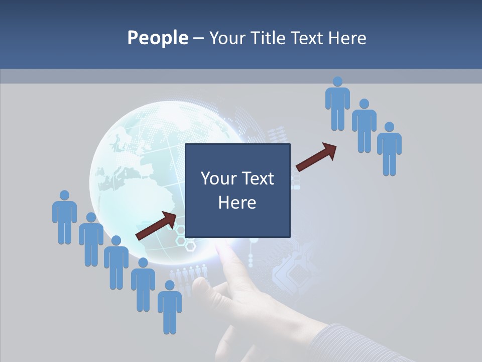 Continents Map Blue PowerPoint Template