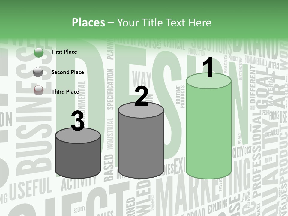 White Text Shape PowerPoint Template