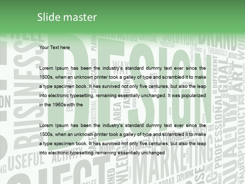 White Text Shape PowerPoint Template