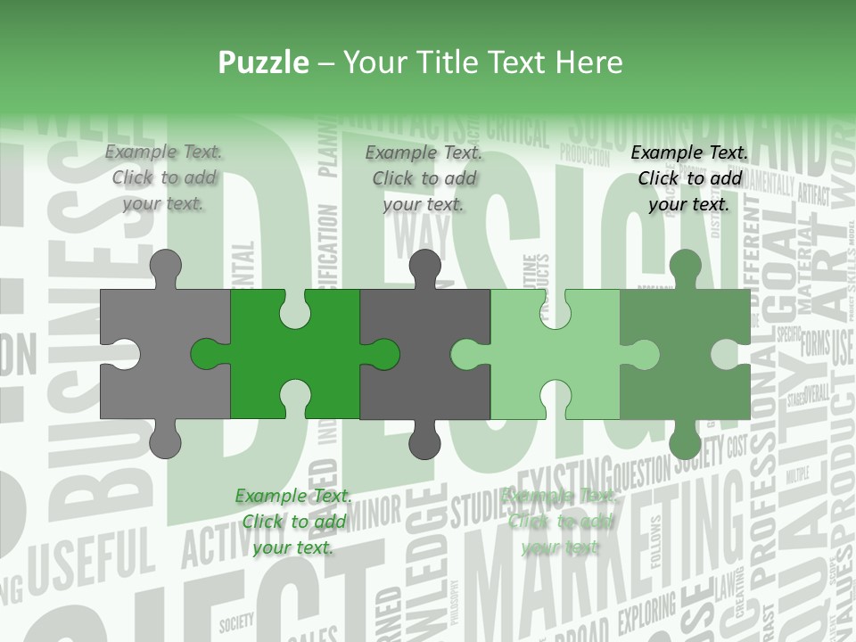 White Text Shape PowerPoint Template