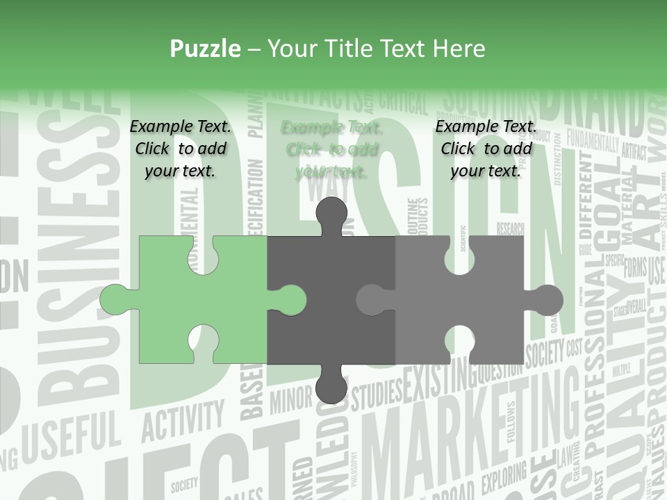 White Text Shape PowerPoint Template