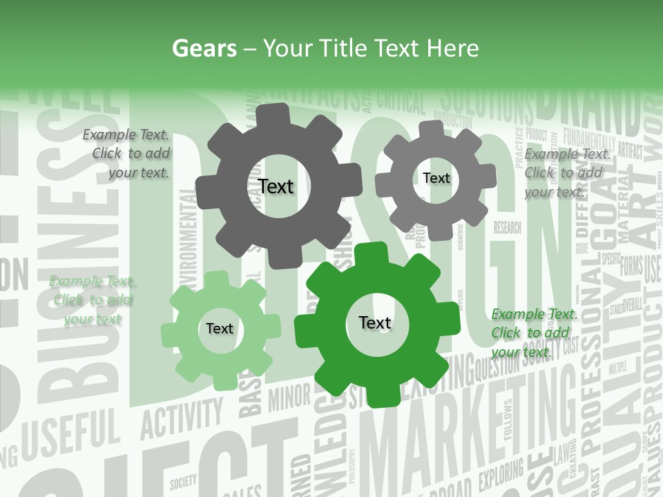 White Text Shape PowerPoint Template