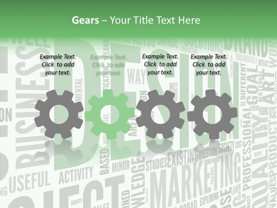 White Text Shape PowerPoint Template