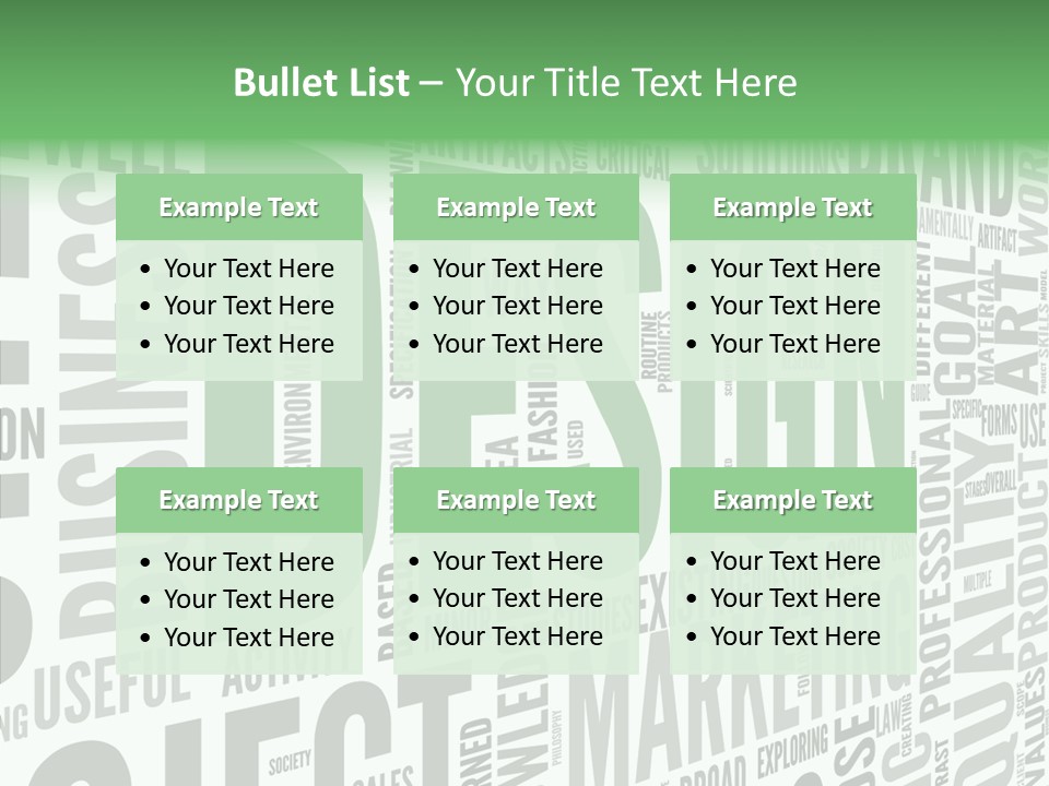 White Text Shape PowerPoint Template